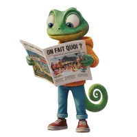 Mascotte caméléon ON FAIT QUOI ?