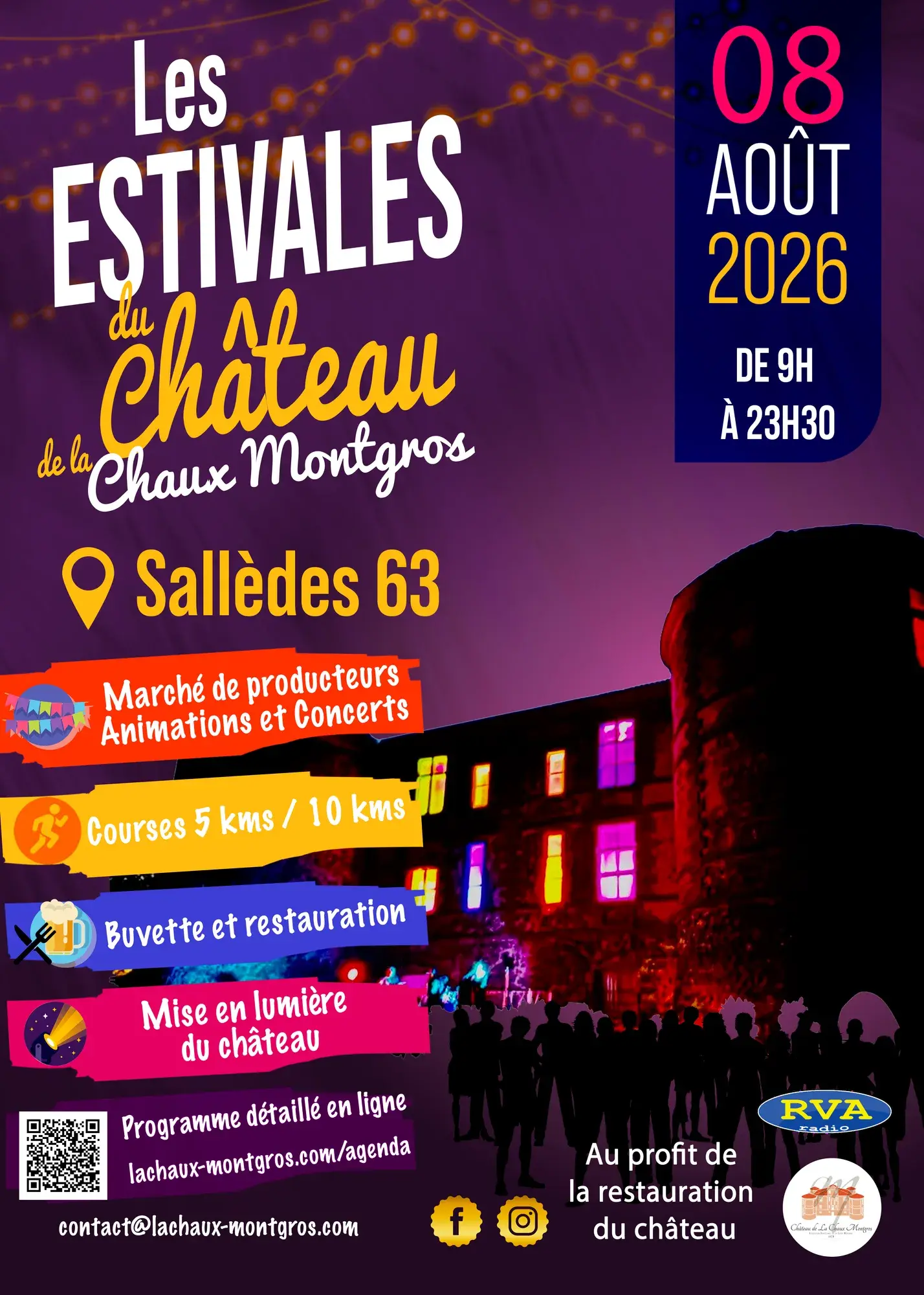Affiche de Les Estivales du Château de la Chaux Montgros, événement à Sallèdes (Puy-de-Dôme) le 8 août 2026